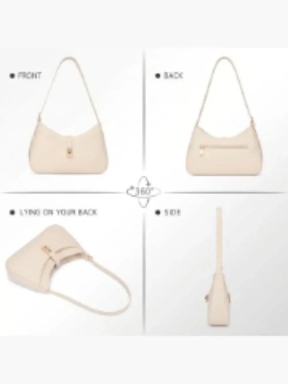 Crescent PU Leather Shoulder Bag Multi Pocket Retro Handbag
